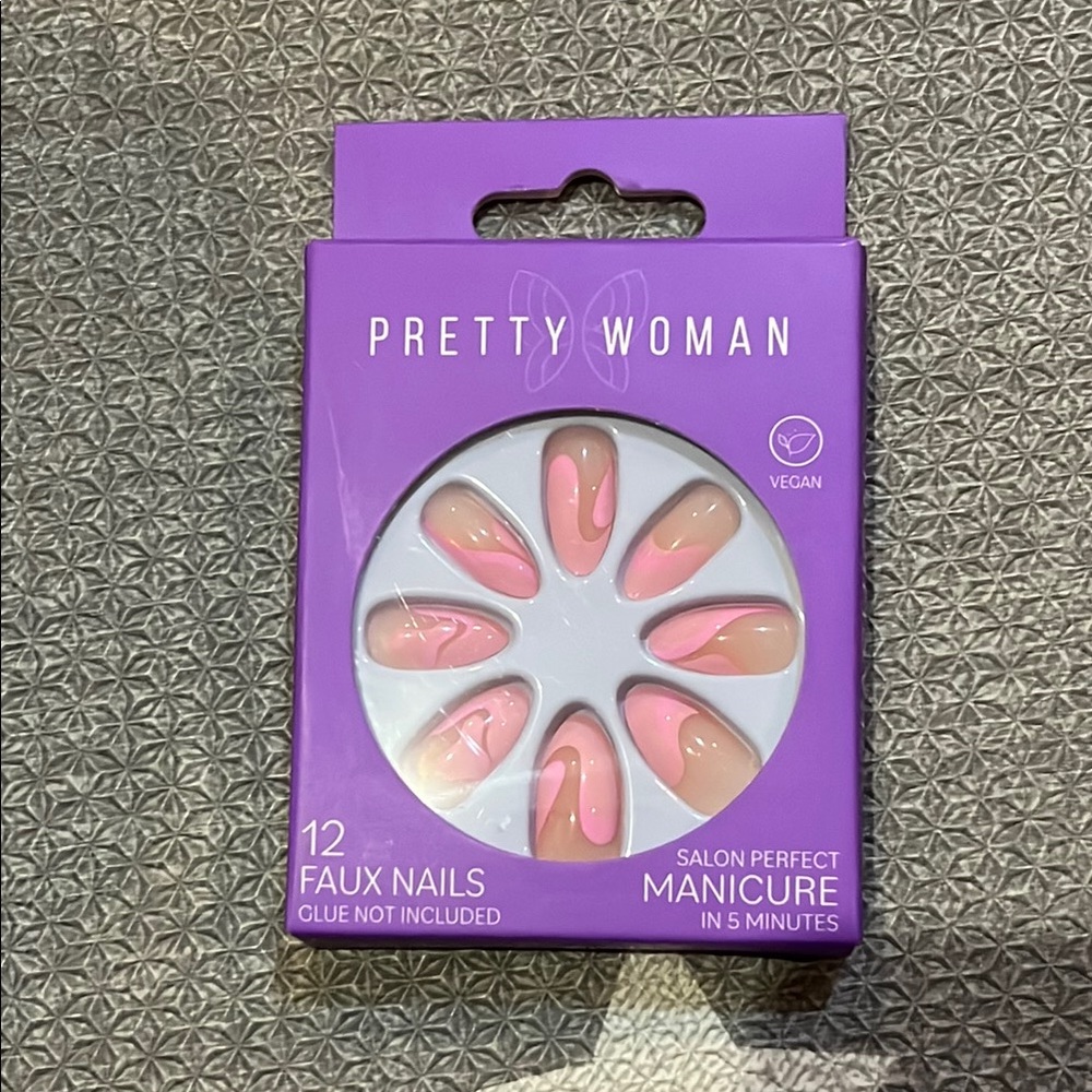 Pink and Tan Faux Nails NEW